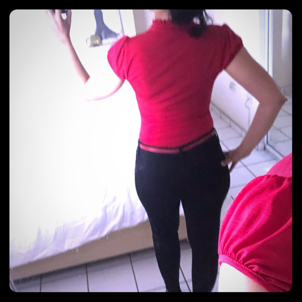 ♦️Ruby Red Ruffle Blouse - Picture 3 of 3